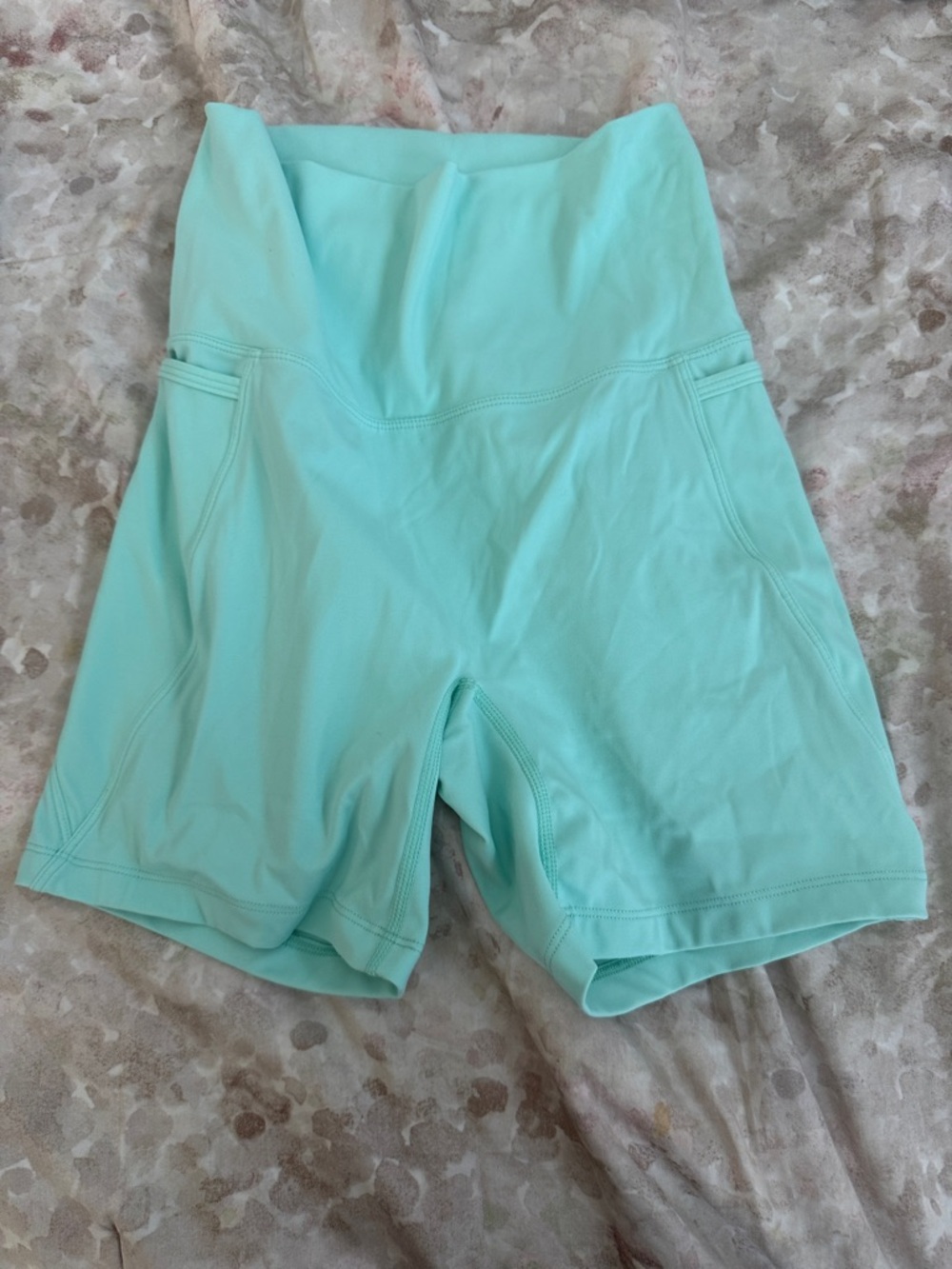 Born Primitive High-Waist Aqua Bike Shorts with Pockets